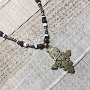 2/$25 Vintage Hand Made Beaded Pendant Necklace